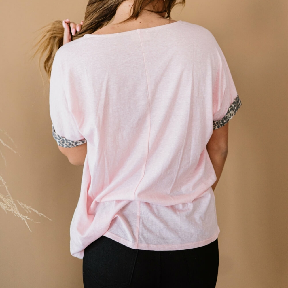 BiBi Just for Funsies Leopard Color Block Tee - Picture 7 of 8